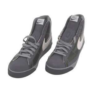 Nike Blazer Mid Mens Grey White Good Carbon Fiber Weave High Top Sneakers